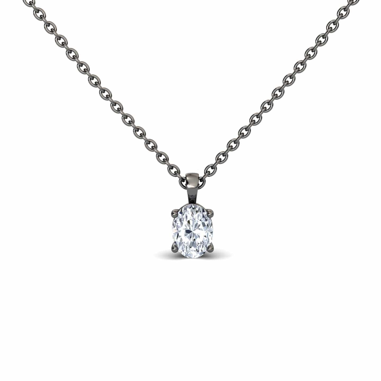 White Diamond Classic Four-Prong Solitaire Necklace - Lindsay
