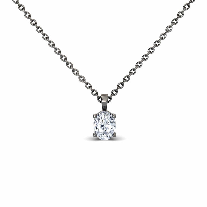 White Diamond Classic Four-Prong Solitaire Necklace - Lindsay