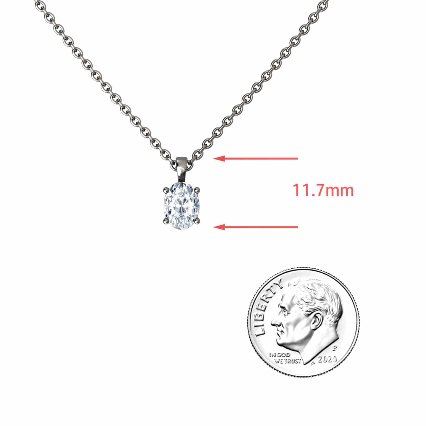 White Diamond Classic Four-Prong Solitaire Necklace - Lindsay