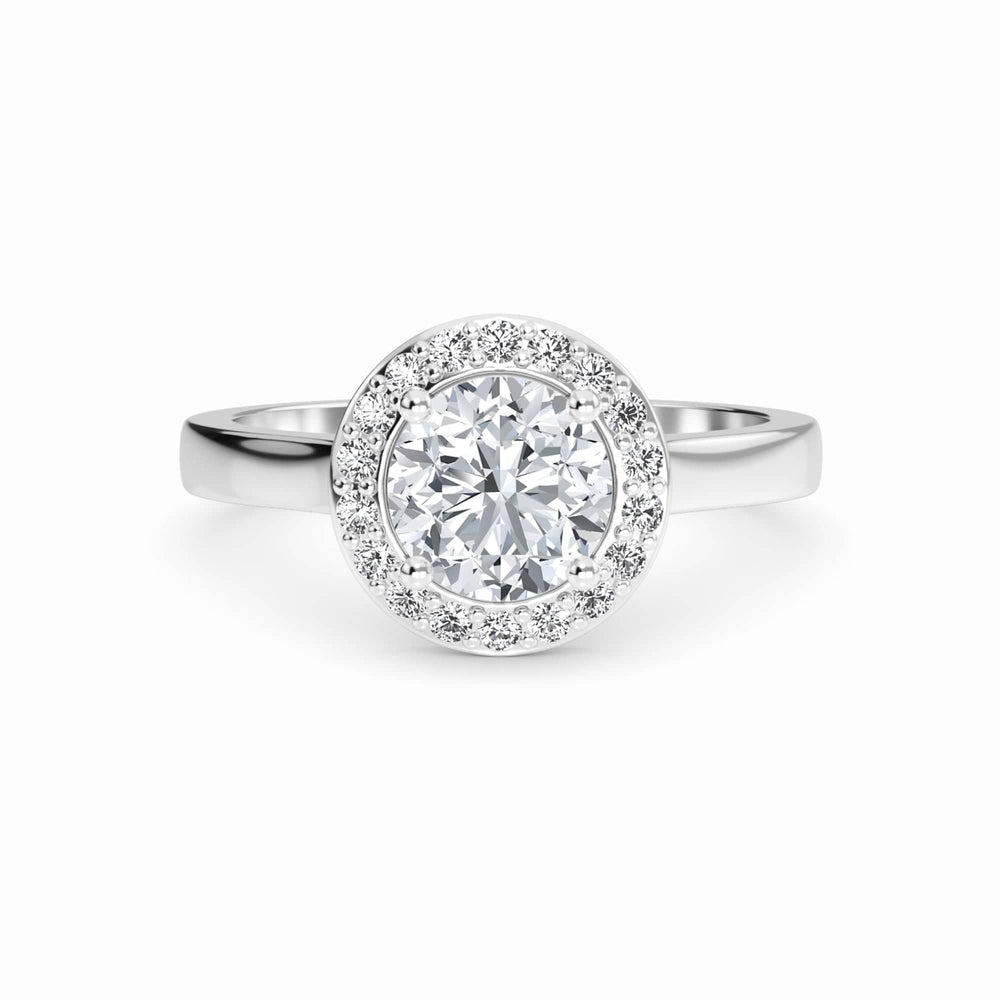 White Diamond Classic Halo Engagement Ring