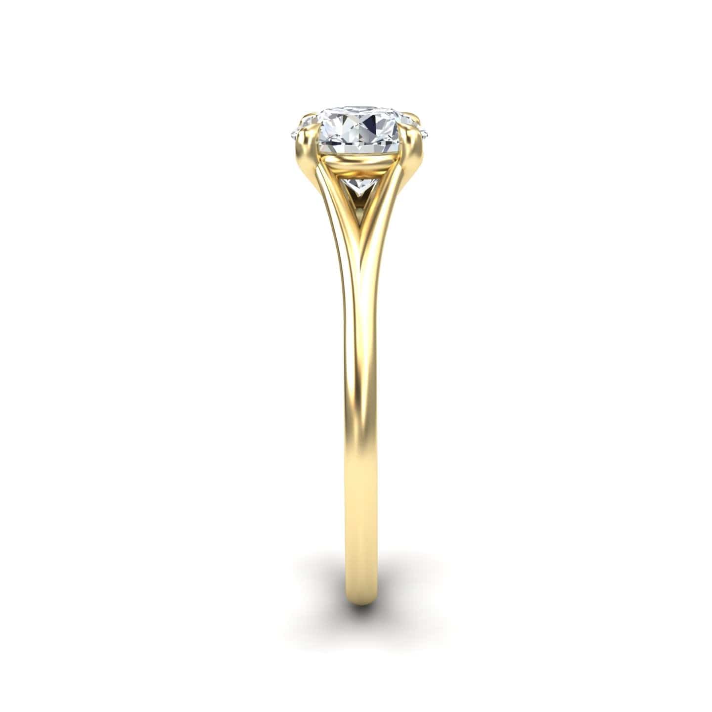 White Diamond Classic Split Shank Solitaire Engagement Ring - Jolie