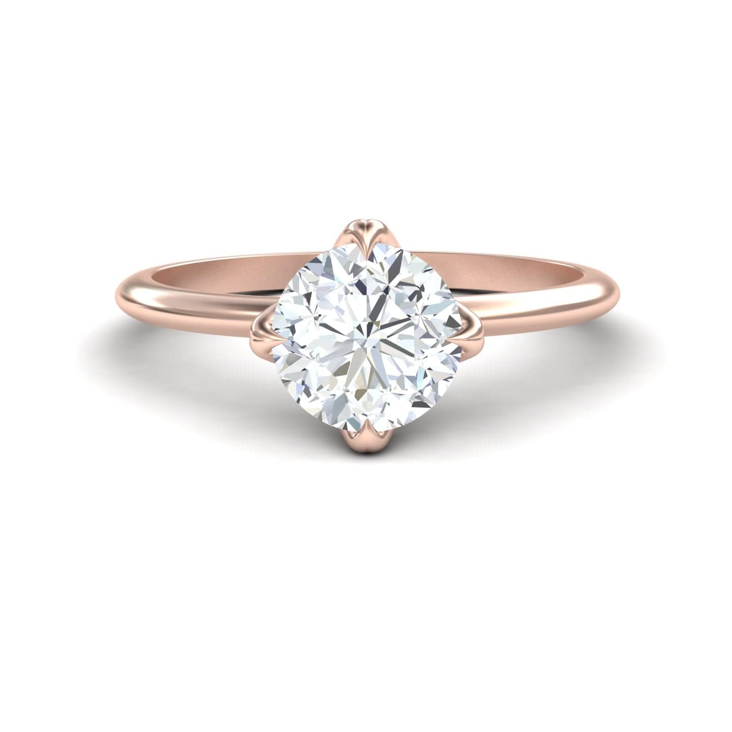 White Diamond V Prong Solitaire Engagement Ring - Srimayi