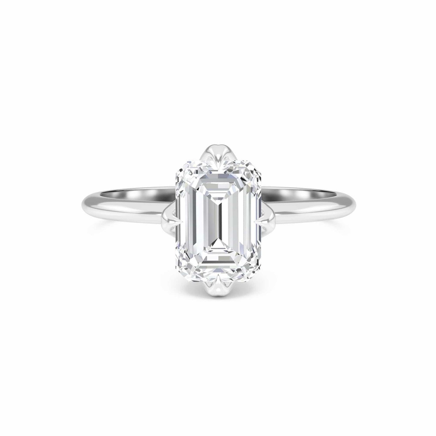 Emerald Solitaire Certified Lab Diamond Engagement Ring - Srimayi