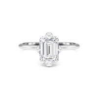 Emerald Solitaire Certified Lab Diamond Engagement Ring - Srimayi