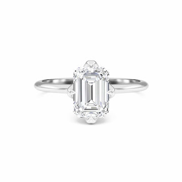 Emerald Solitaire Certified Lab Diamond Engagement Ring - Srimayi