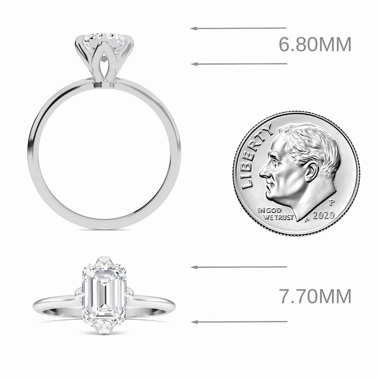 Emerald Solitaire Certified Lab Diamond Engagement Ring - Srimayi