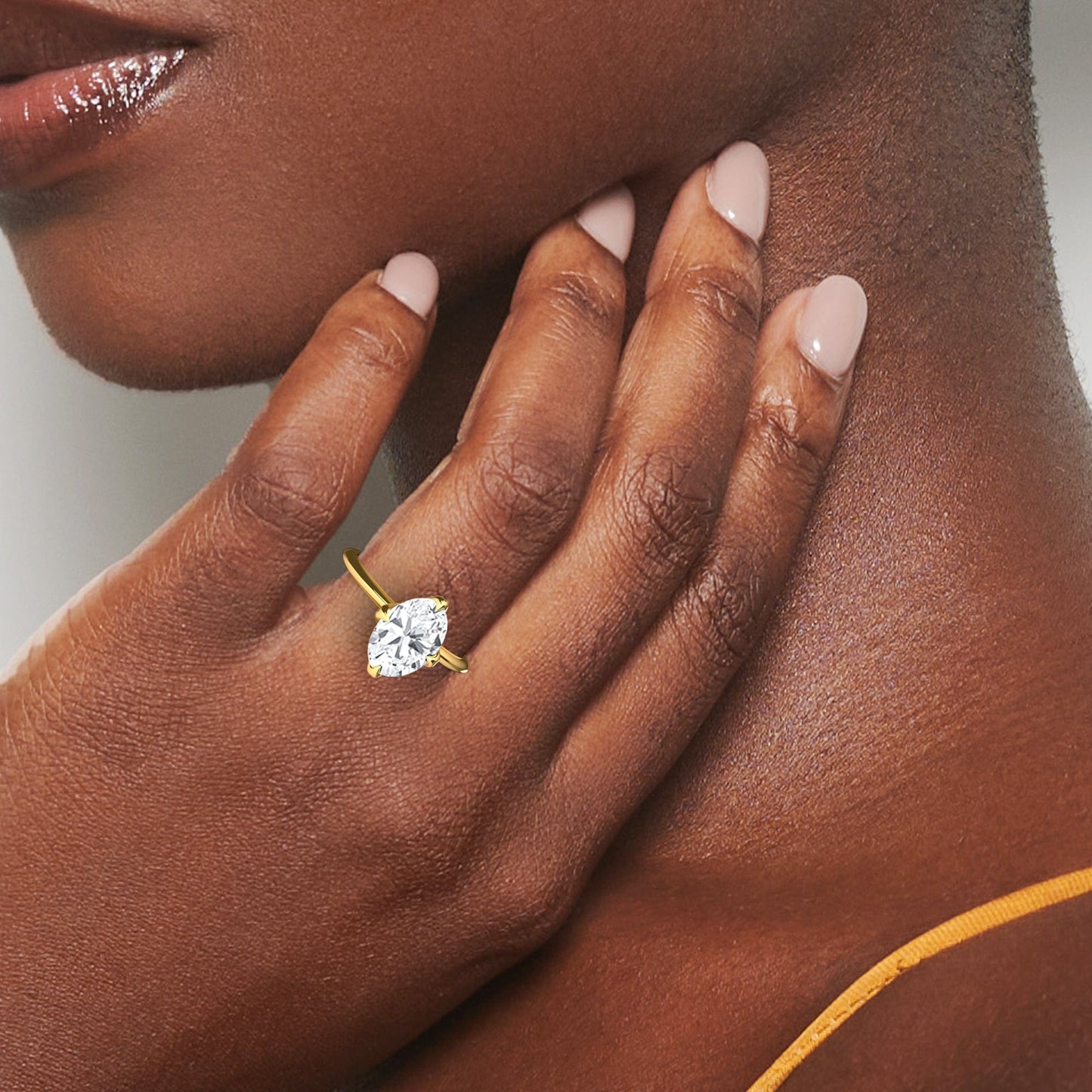 Oval Solitaire Certified Lab Diamond Engagement Ring - Srimayi