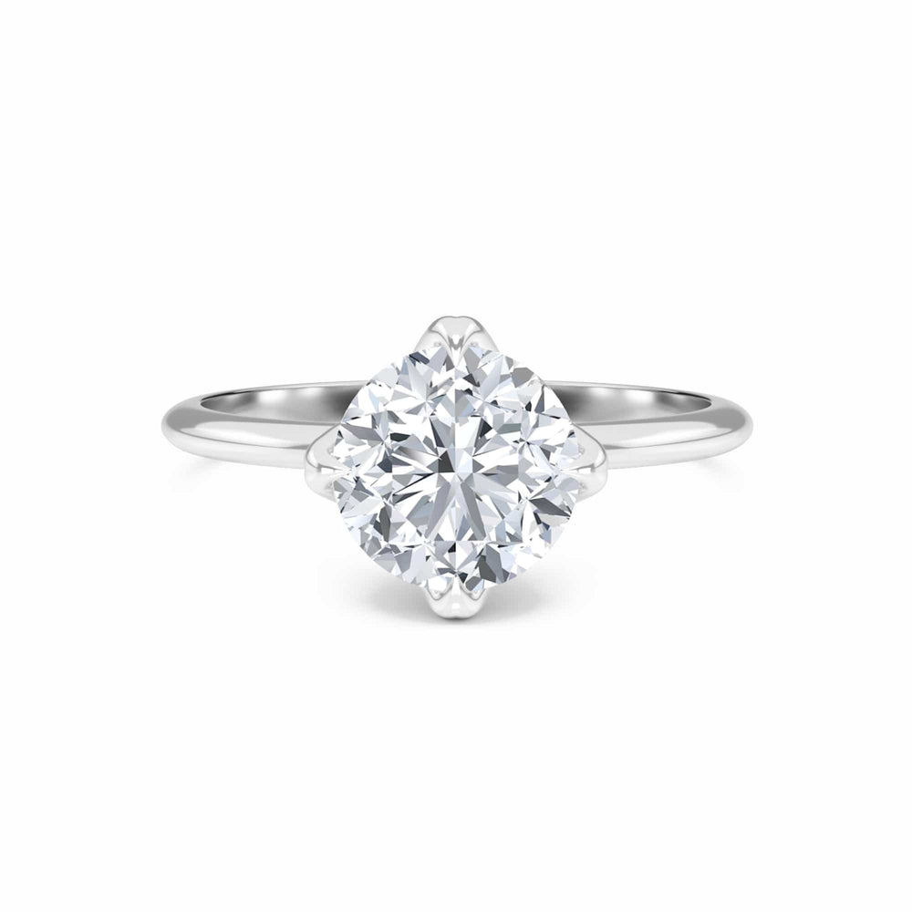 Round Solitaire Certified Natural Diamond Engagement Ring - Srimayi