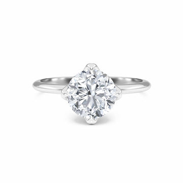 Round Solitaire Certified Natural Diamond Engagement Ring - Srimayi