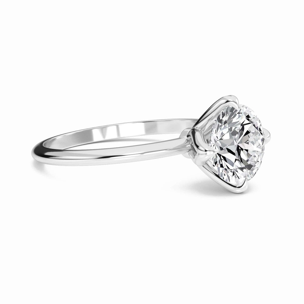 Round Solitaire Certified Natural Diamond Engagement Ring - Srimayi