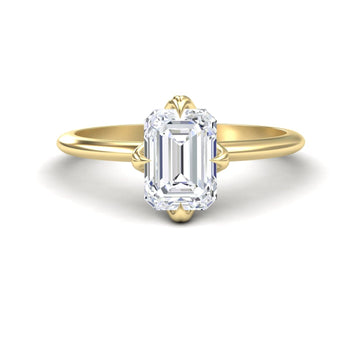 Emerald Solitaire Certified Lab Diamond Engagement Ring - Srimayi
