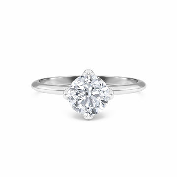 Round Solitaire Certified Natural Diamond Engagement Ring - Srimayi