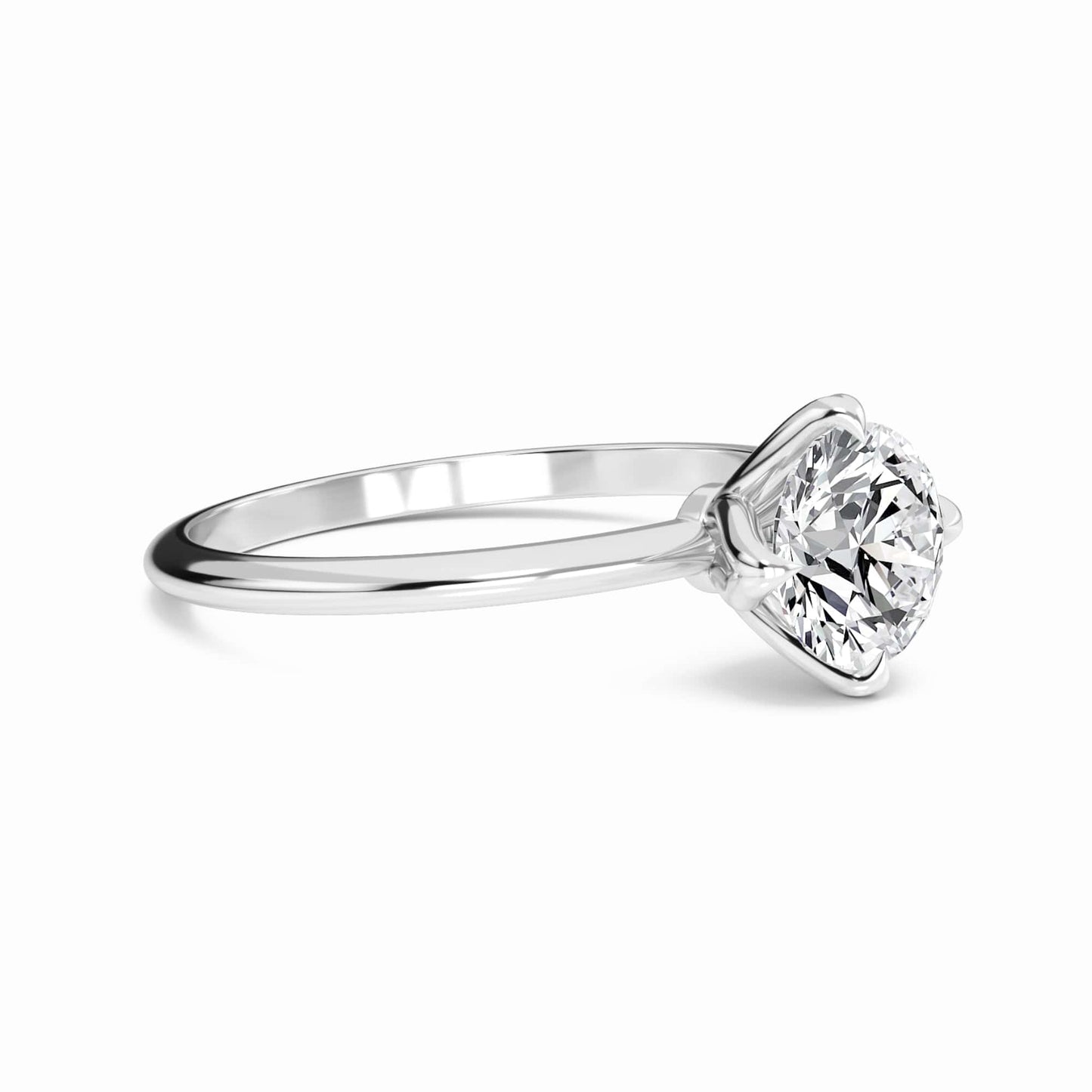 Round Solitaire Certified Natural Diamond Engagement Ring - Srimayi