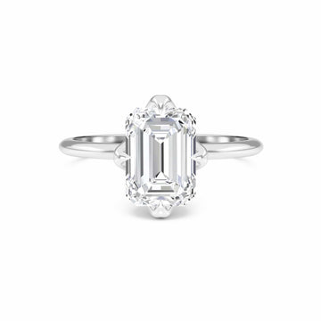 Emerald Solitaire Certified Lab Diamond Engagement Ring - Srimayi