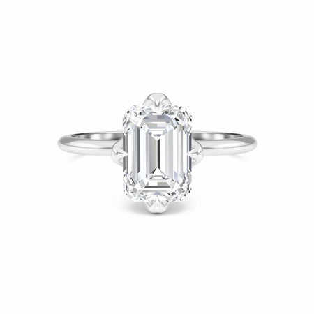 Emerald Solitaire Certified Lab Diamond Engagement Ring - Srimayi