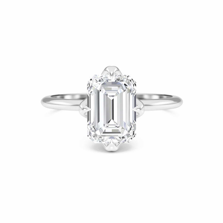 Emerald Solitaire Certified Lab Diamond Engagement Ring - Srimayi