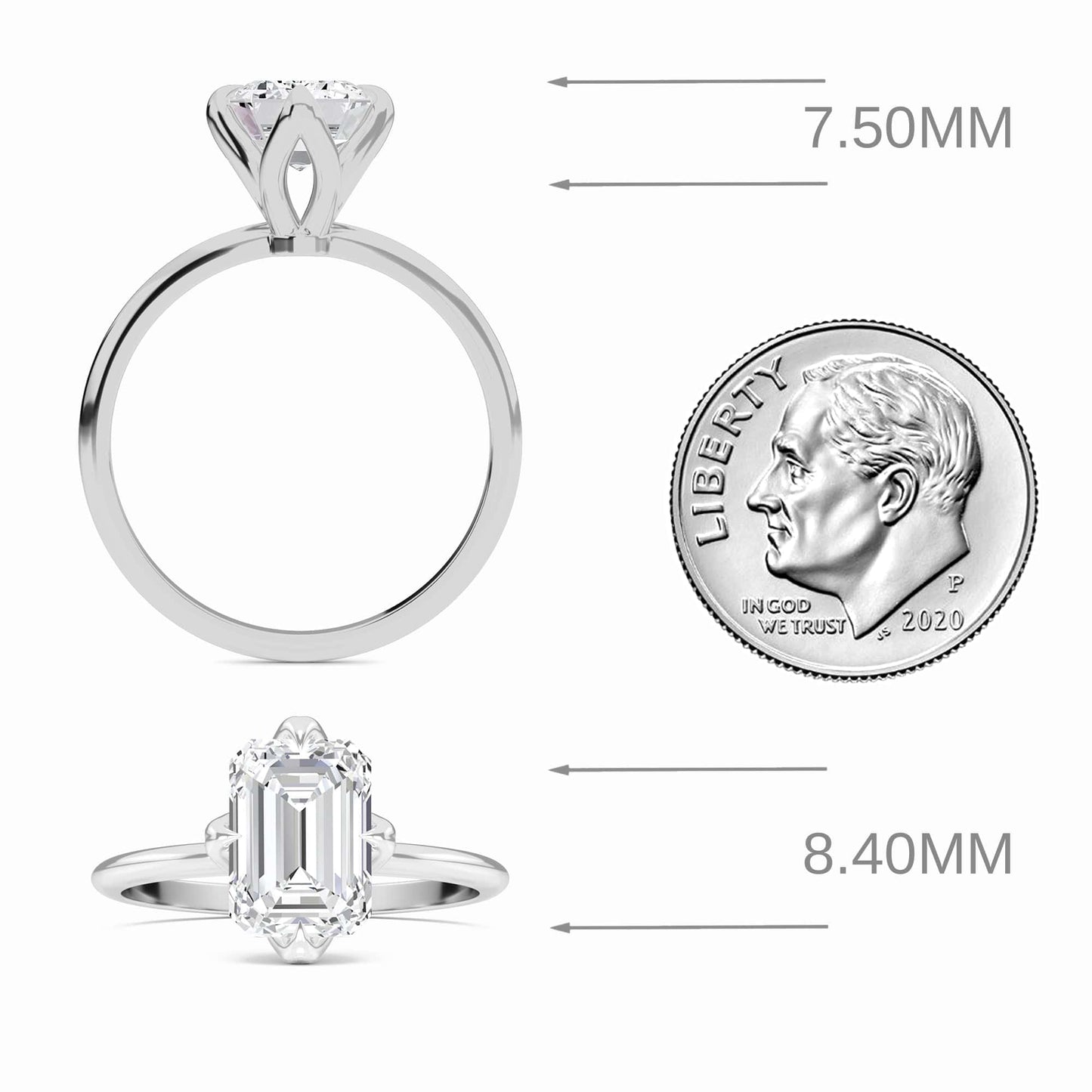 Emerald Solitaire Certified Lab Diamond Engagement Ring - Srimayi