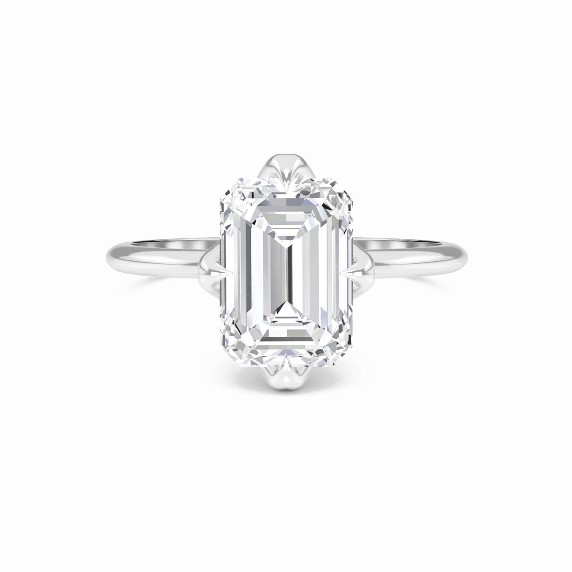 Emerald Solitaire Certified Lab Diamond Engagement Ring - Srimayi