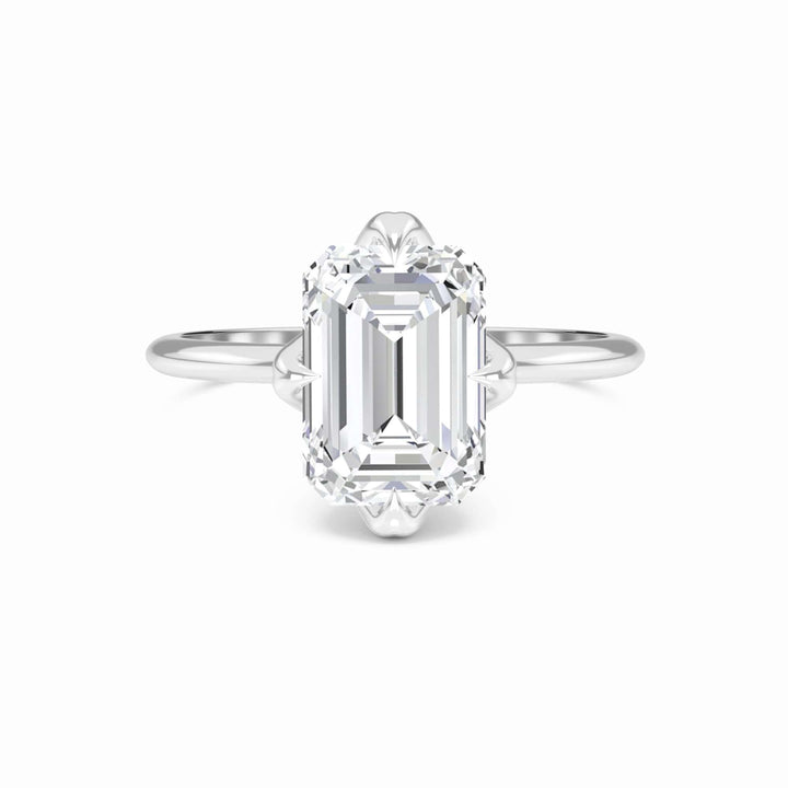 Emerald Solitaire Certified Lab Diamond Engagement Ring - Srimayi
