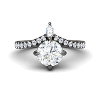 White Diamond Tiara-Inspired Engagement Ring - Aarohi