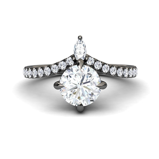 White Diamond Tiara-Inspired Engagement Ring - Aarohi