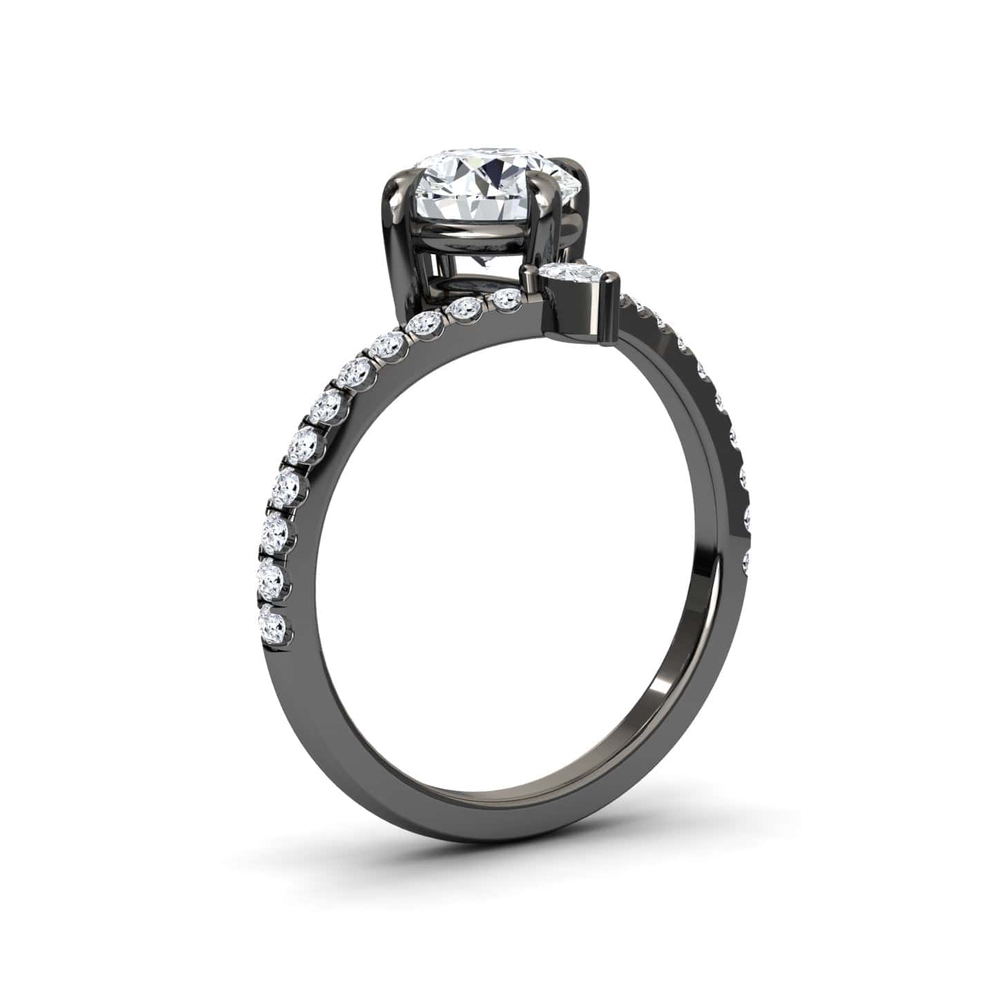 White Diamond Tiara-Inspired Engagement Ring - Aarohi