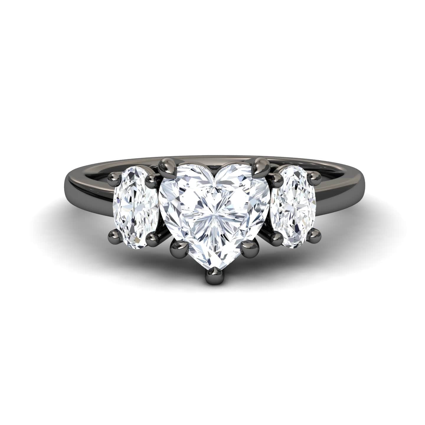 White Diamond Classic Three Stone Engagement Ring - Andrea
