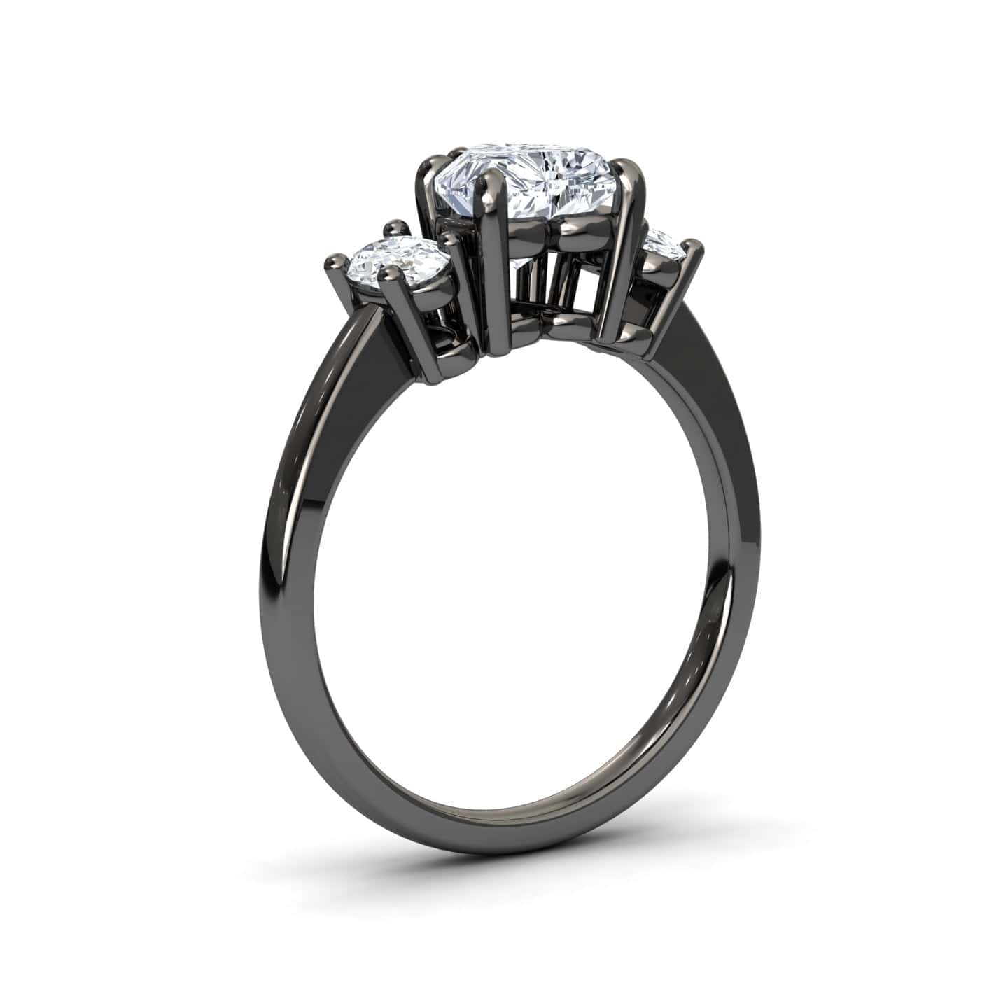White Diamond Classic Three Stone Engagement Ring - Andrea