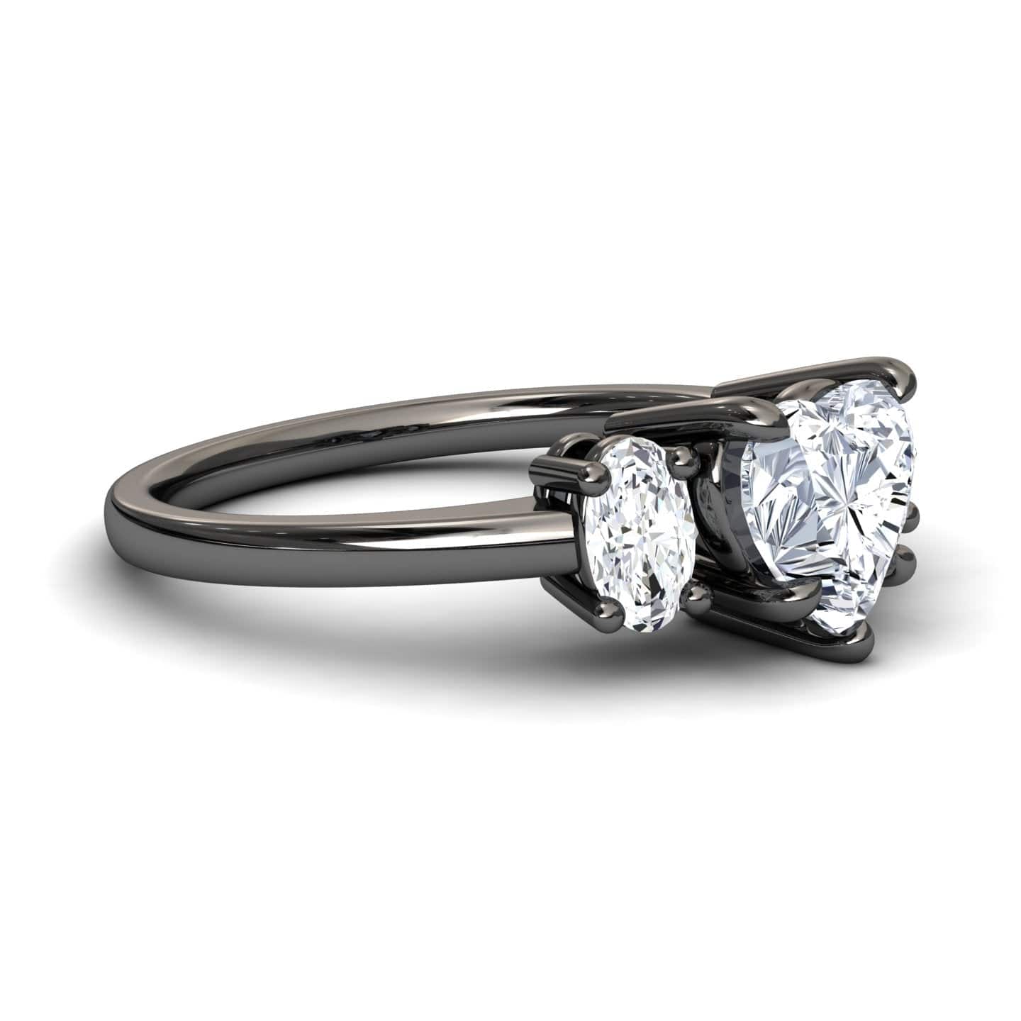 White Diamond Classic Three Stone Engagement Ring - Andrea