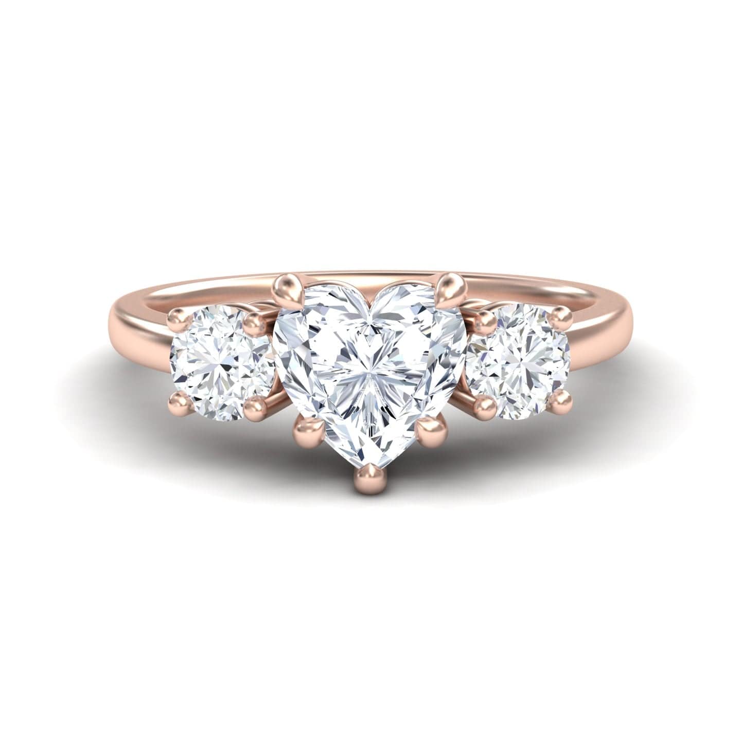 White Diamond Classic Three Stone Engagement Ring - Anastasia