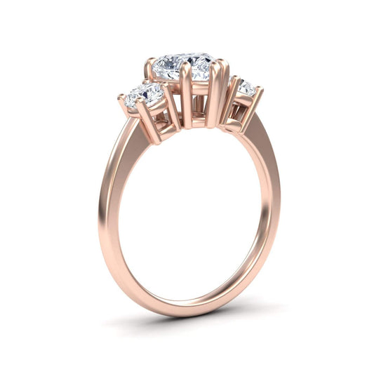 White Diamond Classic Three Stone Engagement Ring - Anastasia