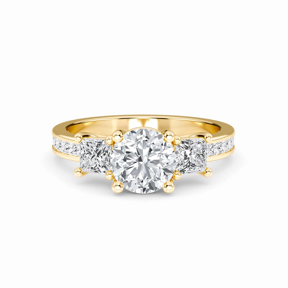 White Diamond Channel Set Three Stone Engagement Ring