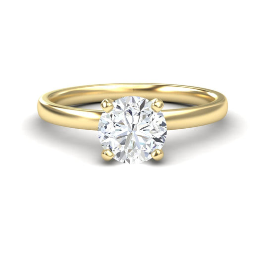 White Diamond Classic Solitaire Engagement Ring - Vaanya