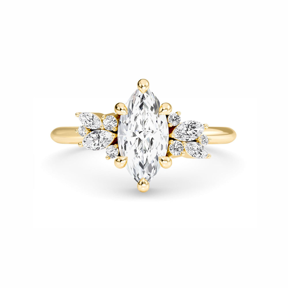 White Diamond Cluster Engagement Ring