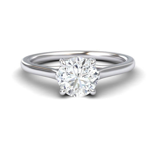 White Diamond Twisted Solitaire Engagement Ring - Bhavna