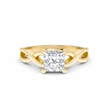 White Diamond Twisted Shank Solitaire Engagement Ring - Julianna