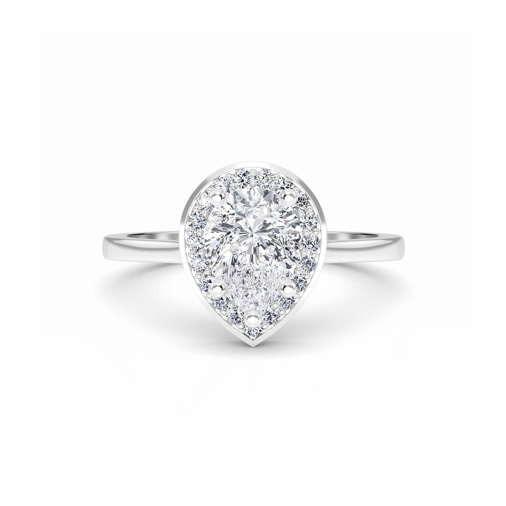 White Diamond Classic Halo Engagement Ring