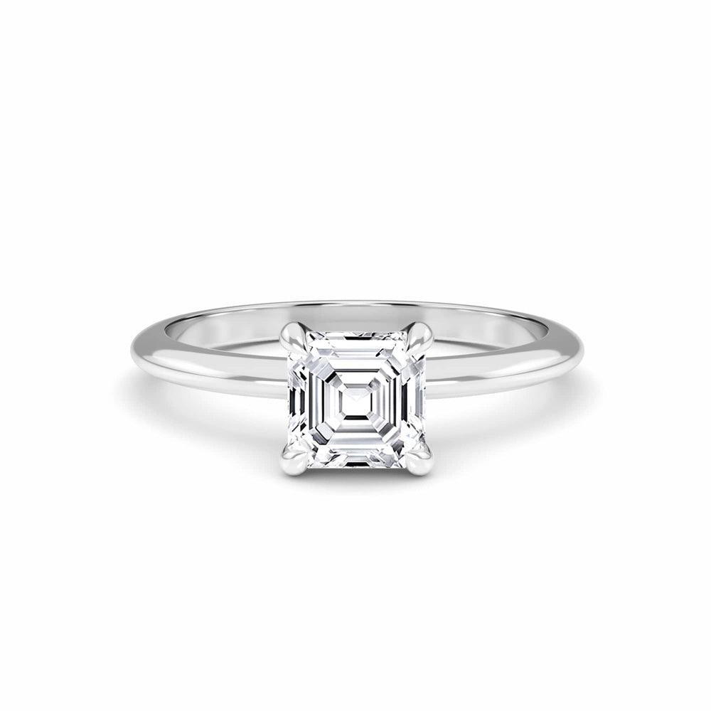 White diamond classic solitaire diamond engagement ring