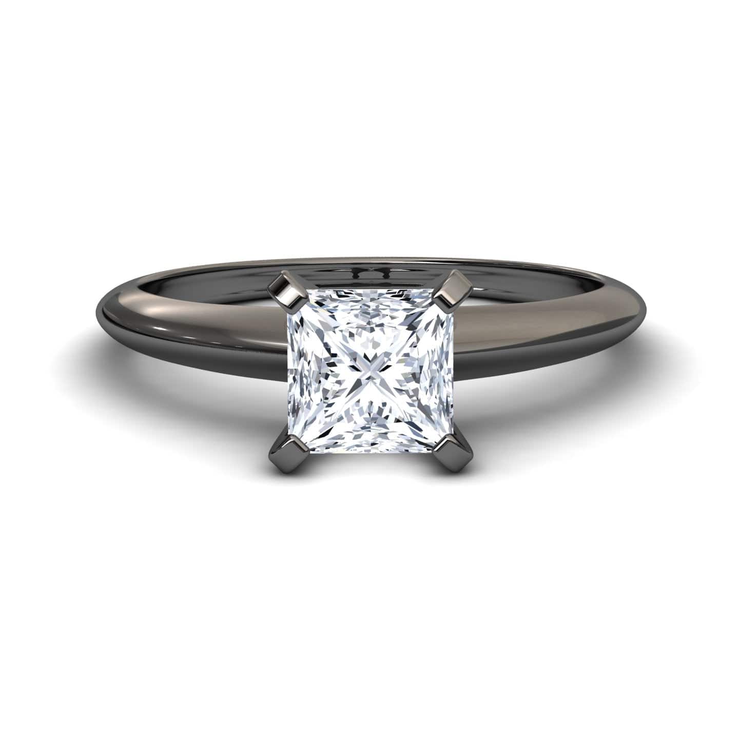 White Diamond Knife Edge Solitaire Engagement Ring - Peizhi