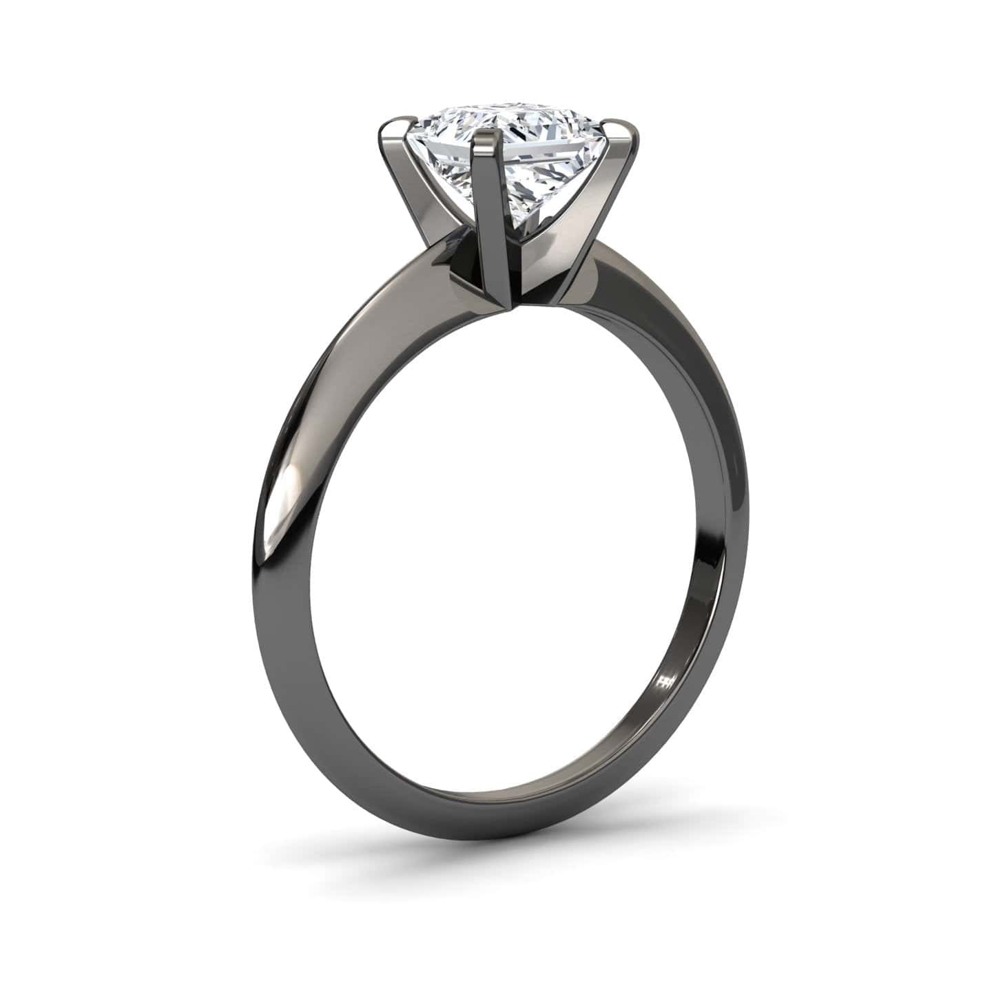 White Diamond Knife Edge Solitaire Engagement Ring - Peizhi