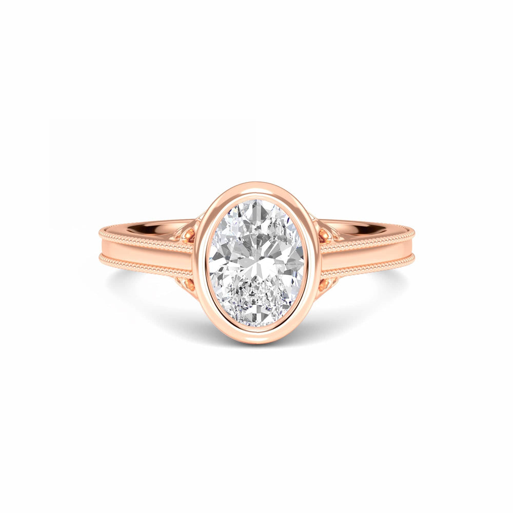 White Diamond Bezel Set Solitaire Engagement Ring