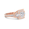 White Diamond Three Stone Halo Pave Engagement Ring - Scout