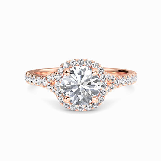 White Diamond Crossover Pave Solitaire Engagement Ring - Selah