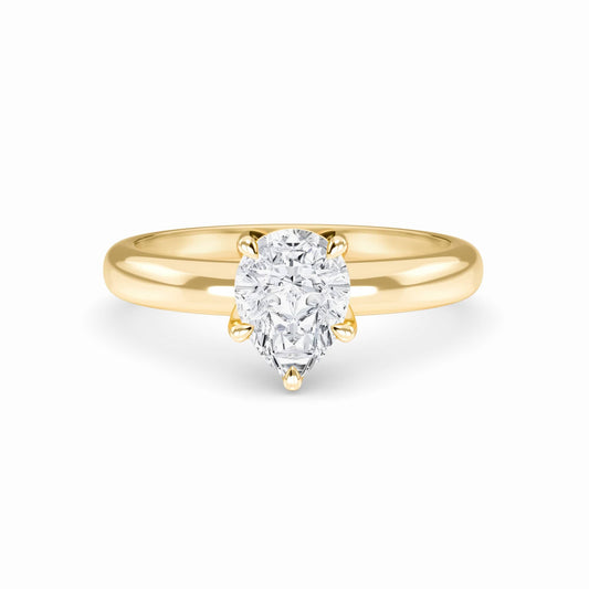 White Diamond Classic 6-Prong Solitaire Engagement Ring - Leonie