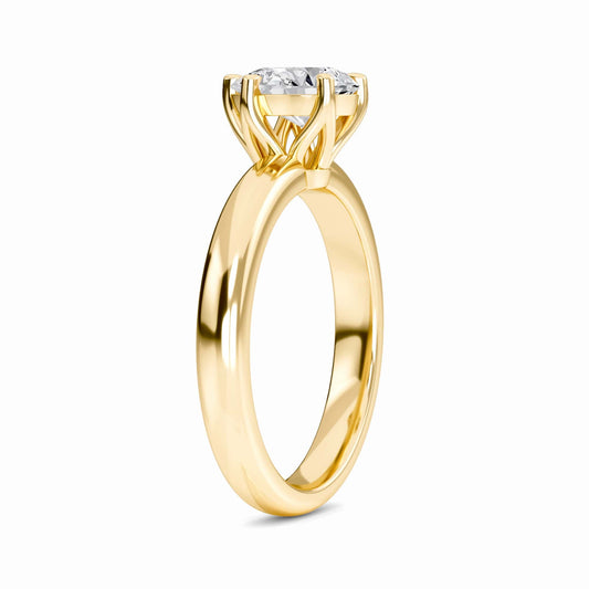 White Diamond Classic 6-Prong Solitaire Engagement Ring - Leonie