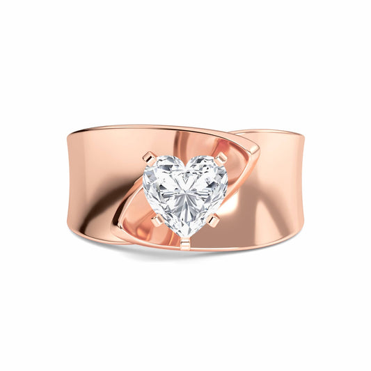 White Diamond Twist Solitaire Engagement Ring - Octavia