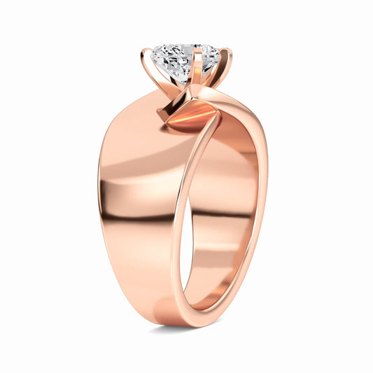 White Diamond Twist Solitaire Engagement Ring - Octavia