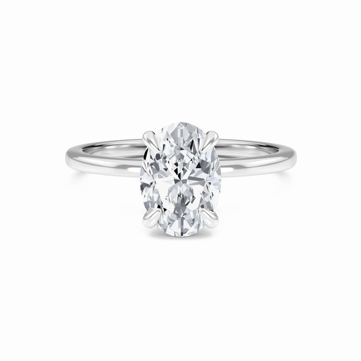 Oval Hidden Halo Certified Lab Diamond Engagement Ring - Janelle