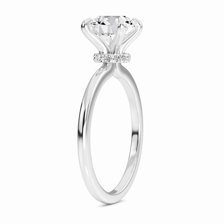 Round Hidden Halo Certified Lab Diamond Engagement Ring - Janelle