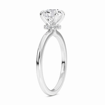 Round Hidden Halo Certified Lab Diamond Engagement Ring - Janelle
